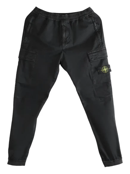 Мужские брюки-карго Stone Island с кулиской, черные
