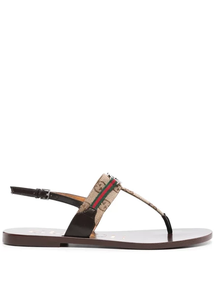Женские сандалии Gucci Interlocking G, бежевые