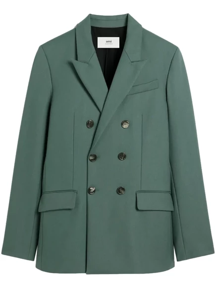 Однобортный блейзер AMI Paris green