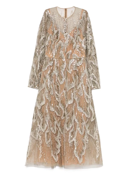 Женское платье Elie Saab с вышивкой, зеленое