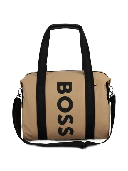 Сумка для пеленания Boss Kidswear с логотипом, бежевая