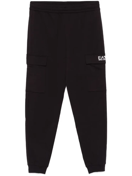 Мужские карго-штаны EA7 Emporio Armani из хлопка, черные