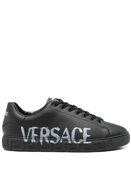 Мужские кроссовки Versace Greca низкие, черные