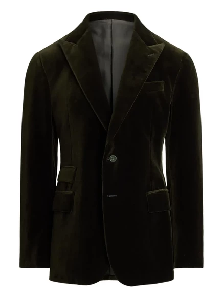 Мужской бархатный блейзер Ralph Lauren Purple Label, темно-зеленый