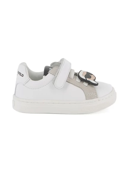 Детские кеды Karl Lagerfeld Kids с логотипом, белые
