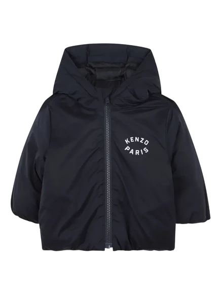 Детская стёганая куртка KENZO KIDS с капюшоном, темно-синяя