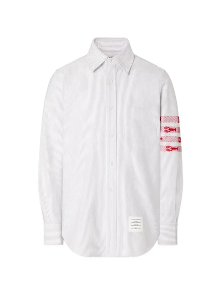 Мужская рубашка Thom Browne Oxford 4-Bar, серая