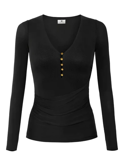 Блузка Elisabetta Franchi с v-образным вырезом