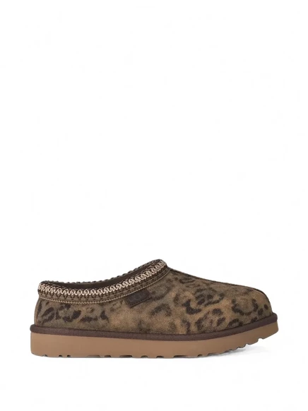 Женские мюли UGG Tasman с леопардовым принтом, коричневые