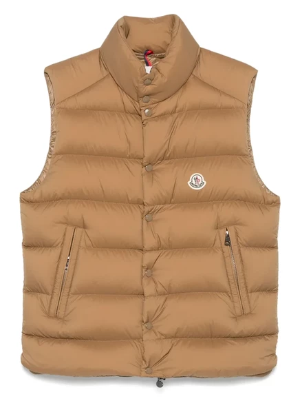 Мужской жилет Moncler стеганый на пуговицах, бежевый