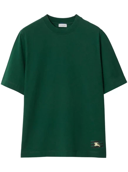 Женская футболка Burberry Equestrian Knight из хлопка, изумрудная