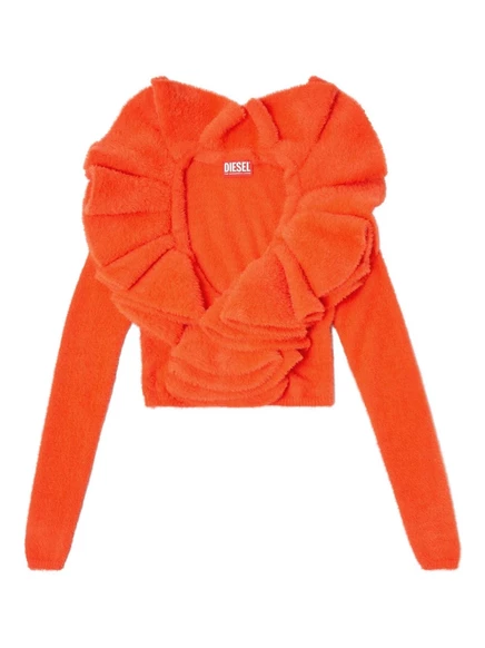 Плюшевый кардиган с оборками от Diesel orange