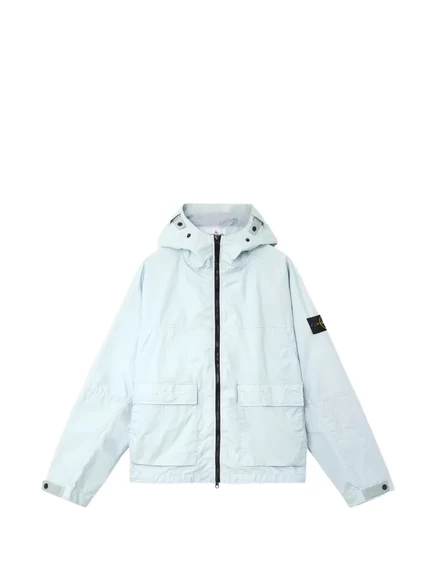 Мужская куртка с капюшоном Stone Island с логотипом, синяя