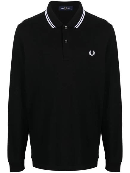 Мужская футболка-поло Fred Perry с логотипом, черная