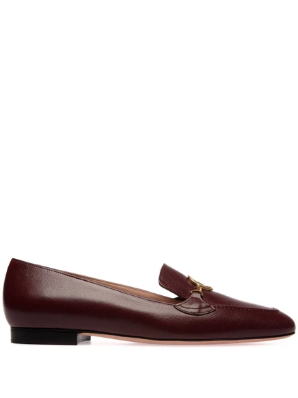 Женские лоферы Bally Daily Emblem кожаные, бордовые