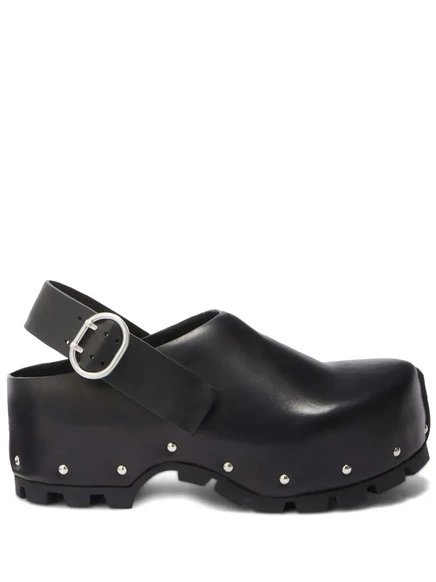 Кожаные сабо Jil Sander, украшенные заклепками black