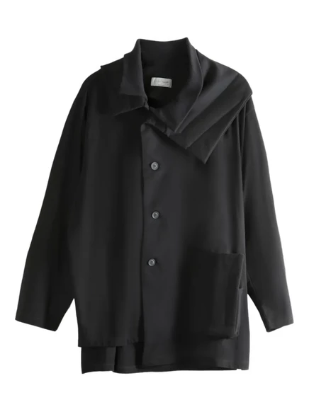 Мужское пальто Yohji Yamamoto со стегаными панелями, черное