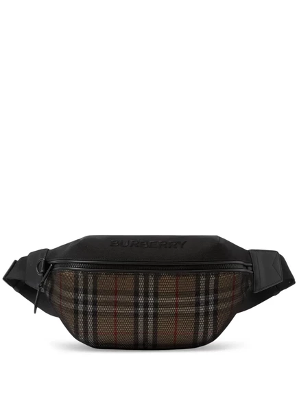 Мужская поясная сумка Burberry Sonny в клетку, черная