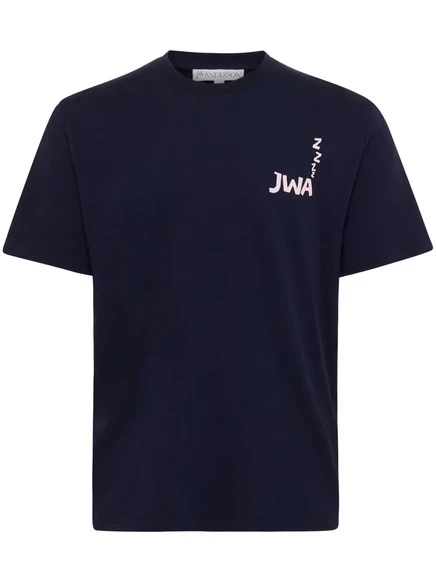 Футболка с принтом JW Anderson JWA со слоганом blue