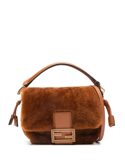 Маленькая сумка через плечо из багета Mamma Baguette от FENDI brown