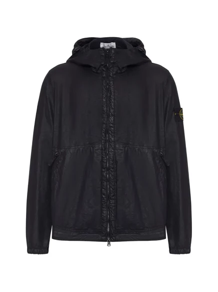 Мужская бомбер-куртка Stone Island с капюшоном, черная