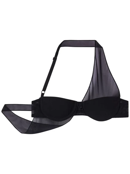 Укороченный топ из плотного крепа без рукавов для курреж black