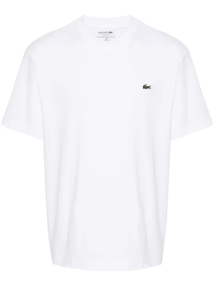 Хлопковая футболка с нашивкой с логотипом Lacoste white