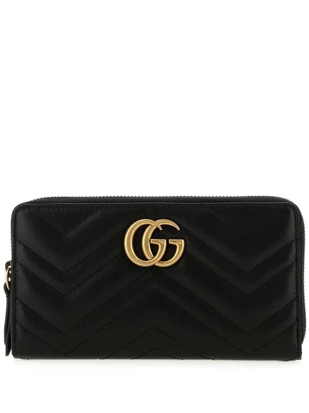 Женский кошелек Gucci GG Marmont из телячьей кожи, черный