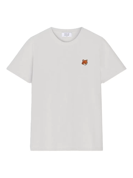 Женская футболка Maison Kitsuné с патчем Fox Head, белая