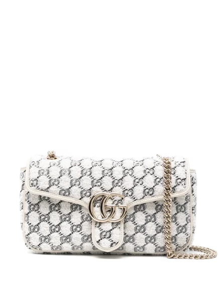 Маленькая сумка через плечо Gucci GG Marmont white