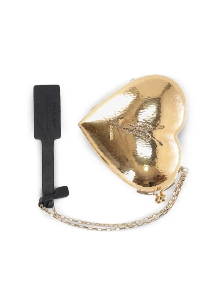 Мини-сумка Saint Laurent в форме сердца, золотая