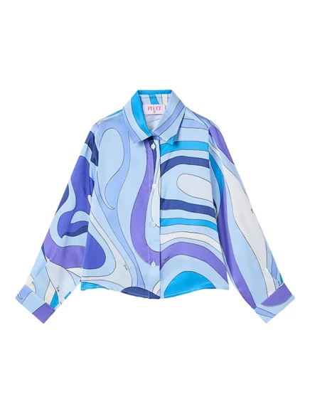 Рубашка для девочек PUCCI Junior Mormo, синяя