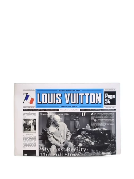 Клатч Louis Vuitton Newspaper Pouch кожаный, белый