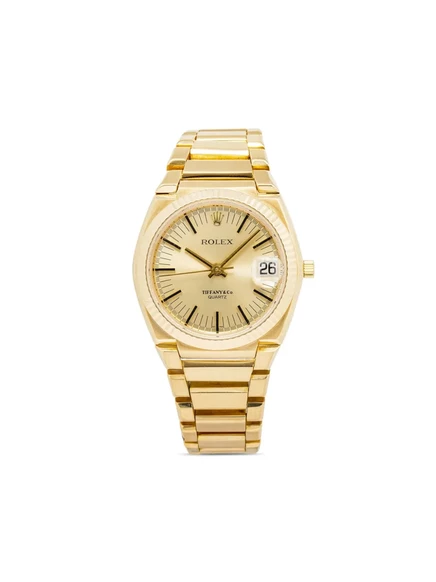 Мужские часы Rolex x Tiffany Datejust 39 мм б/у, золотистые