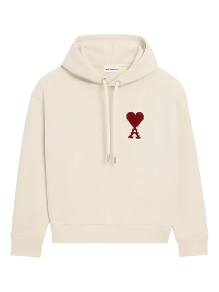 Унисекс худи AMI Paris Ami de Coeur, бежевое