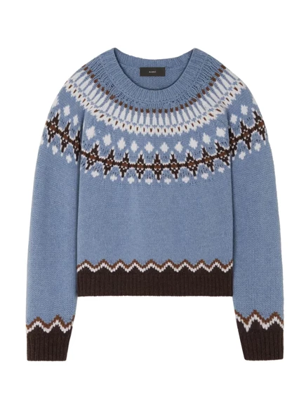 Милый зимний шерстяной свитер Alanui blue