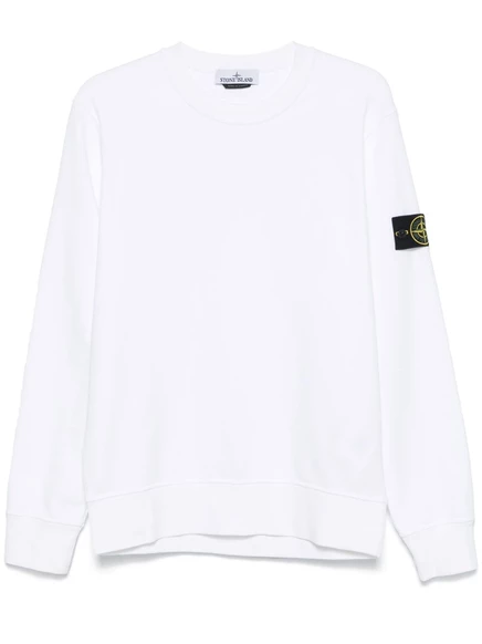 Мужской свитшот Stone Island с нашивкой Compass, белый