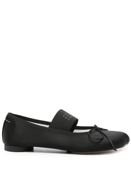 Атласные балетные туфли MM6 Maison Margiela Atomic из атласа black