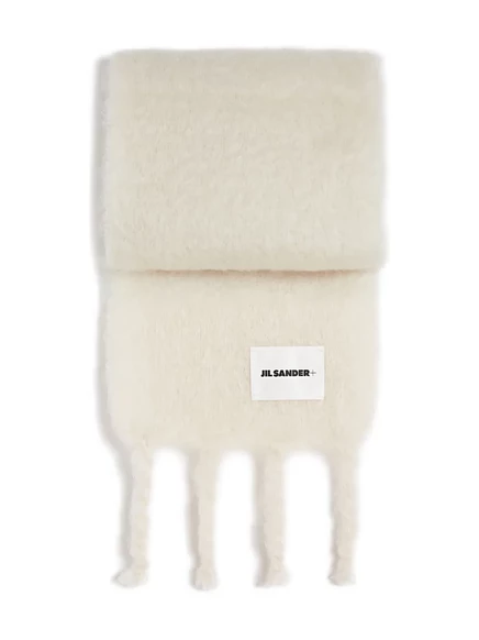 Унисекс шарф Jil Sander JIL SANDER+ с нашивкой, белый