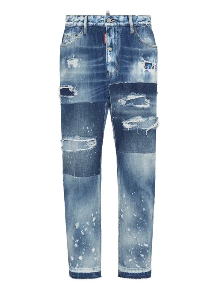 Мужские джинсы DSquared2 рваные, синие