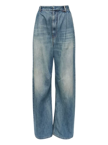 Женские брюки MM6 Maison Margiela широкого кроя, синие