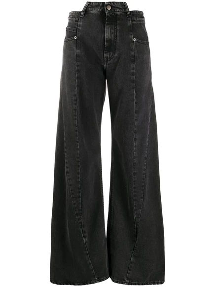 Maison Margiela asymmetrical-waist five-pocket jeans black (12)