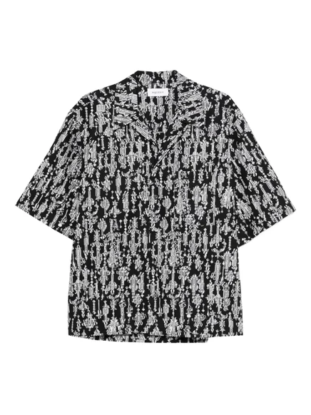 Рубашка с коротким рукавом с кристаллами Alexander McQueen black
