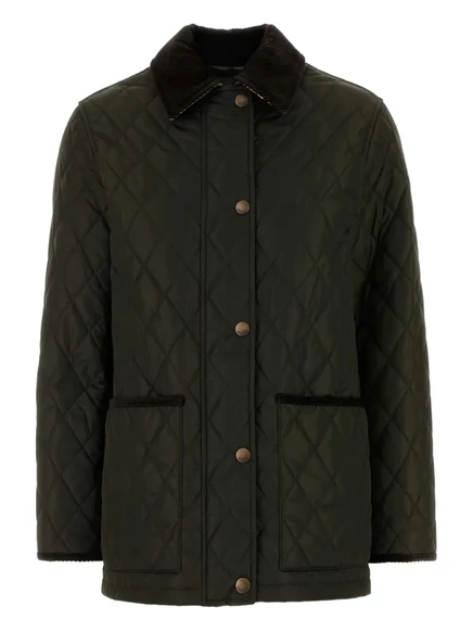 Женская стеганая куртка Burberry, зеленая