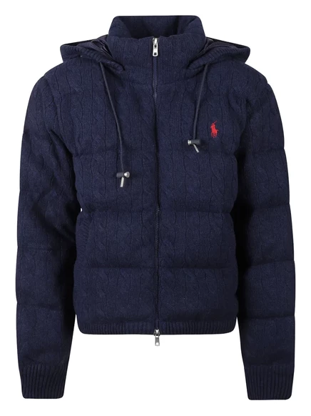 Женская стеганая куртка Polo Ralph Lauren с капюшоном, синяя