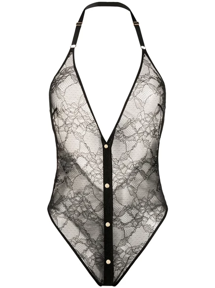 Женское боди maison close без спинки кружевное, черное