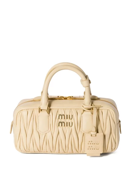 Женская сумка-тоут Miu Miu Arcadie стеганая, экрю