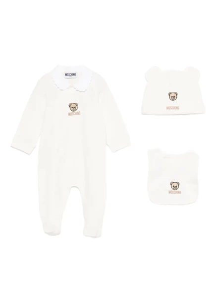 Комплект комбинезонов для младенцев Moschino Kids с воротничком, белый