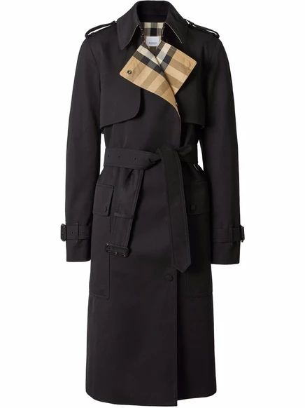 Женский тренч Burberry из габардина, черный