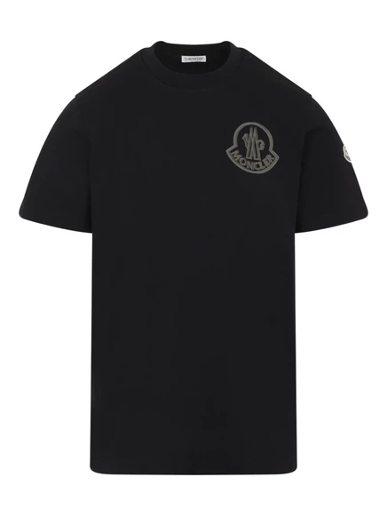 Хлопковая футболка с нашивкой с логотипом Moncler black